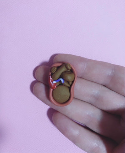 Womb with placenta brooch