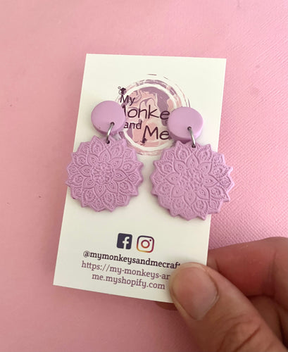 Lilac mandala dangles