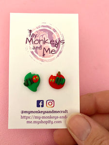 Hungry caterpillar studs