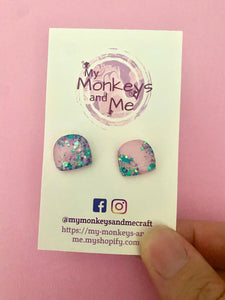 Pink Rockpool studs