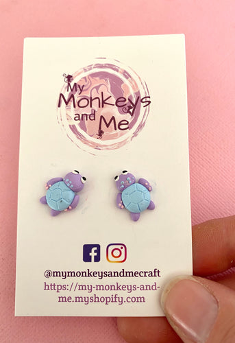 Pastel turtle earrings