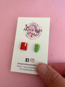 Small Bookworm studs