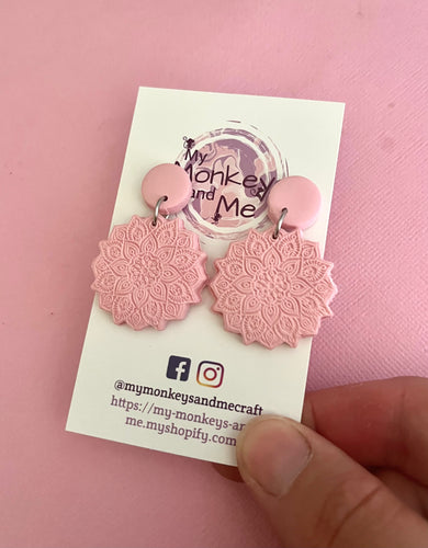 Pink mandala dangles
