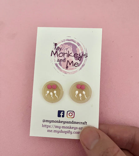 Petri dish and test tube IVF earrings