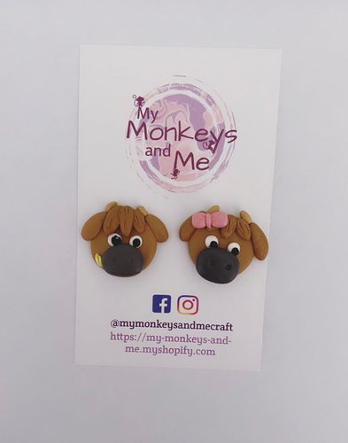 Mickey and Minnie cow statement studs