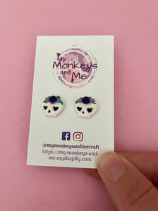 Sugar skull studs