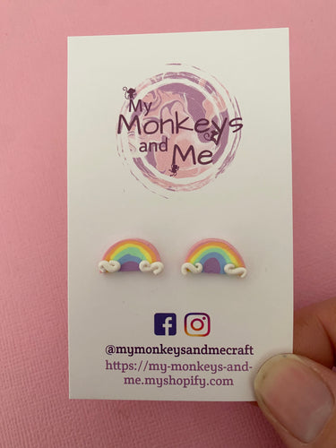 Rainbow studs pastel and bright