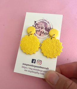 Yellow mandala dangles