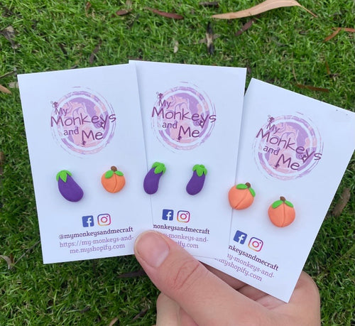 Peach and eggplant studs