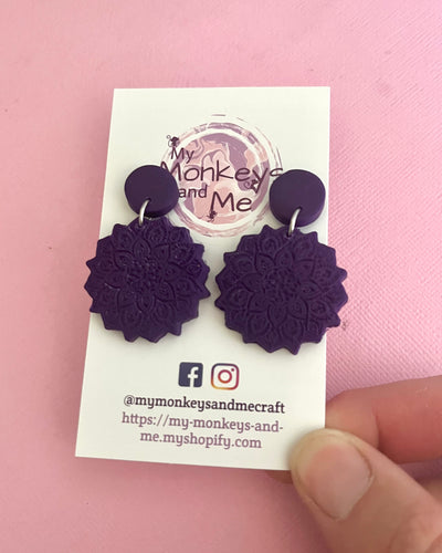 Purple mandala dangles